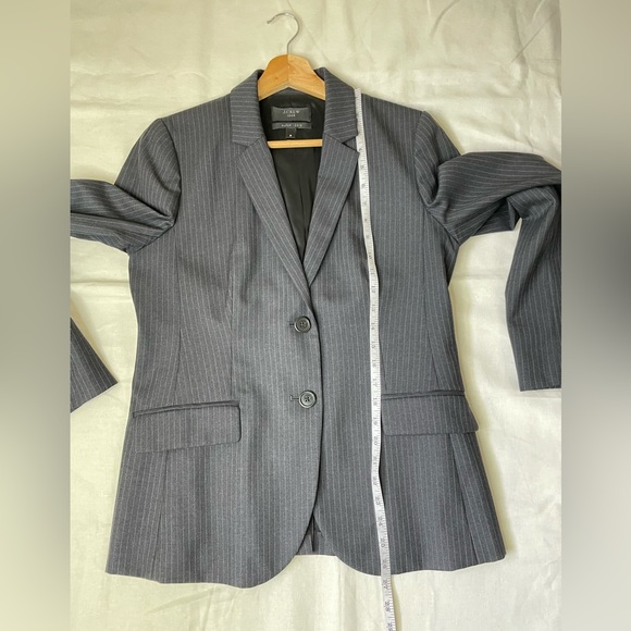 J.Crew 1035 Supper 120s Pinstriped Blazer in Gray - Picture 8 of 16